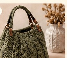 Olive Cable Shoulder Bag
