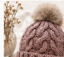 Soft Rose Cable Hat
